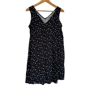 Gap Womens XS Black White Geometric Triangle Print Sleeveless V-Neck Shift Dress